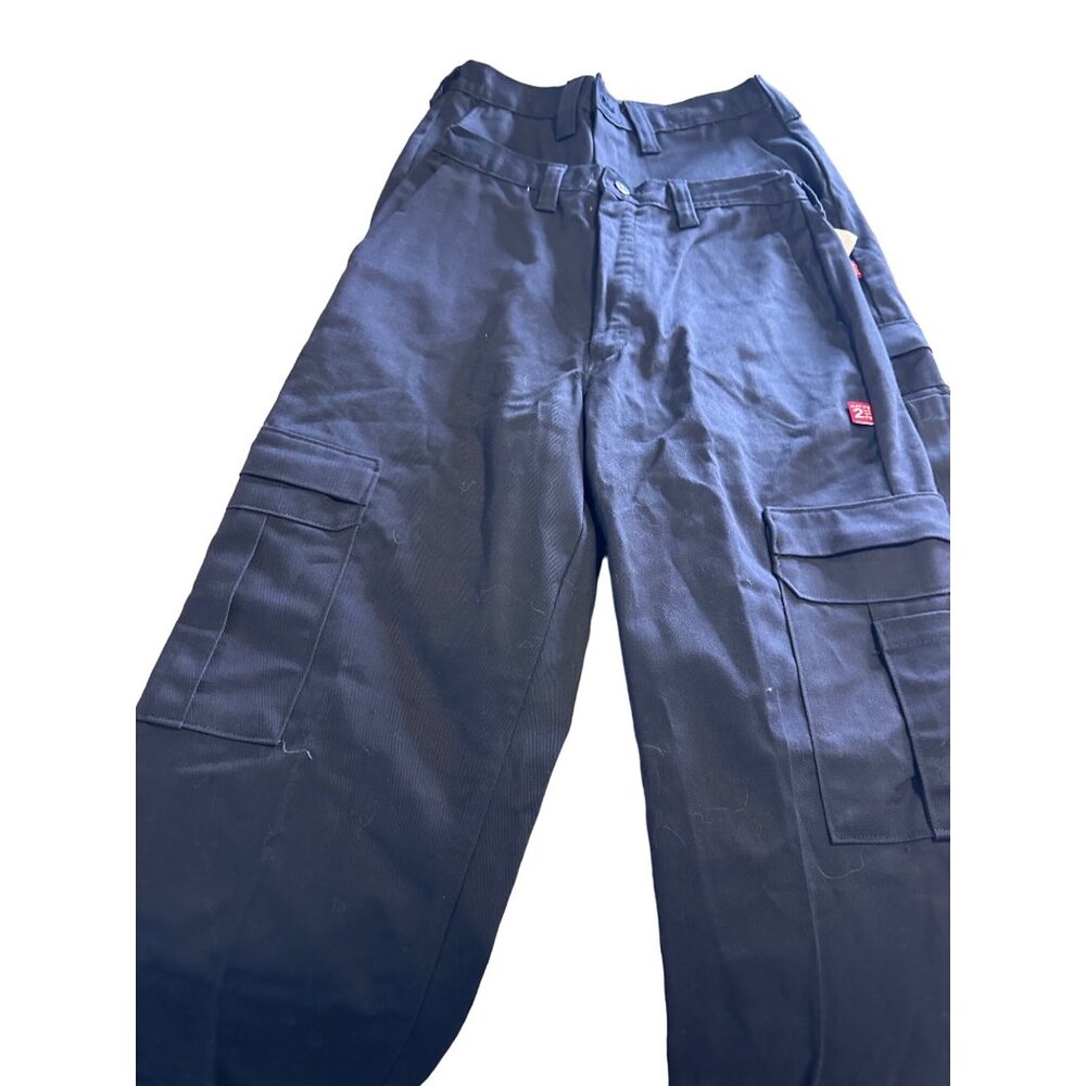 2 Reed Fire-Rated Navy Blue Cargo Pocket Work Pants Cotton/Nylon Safety Wear 30